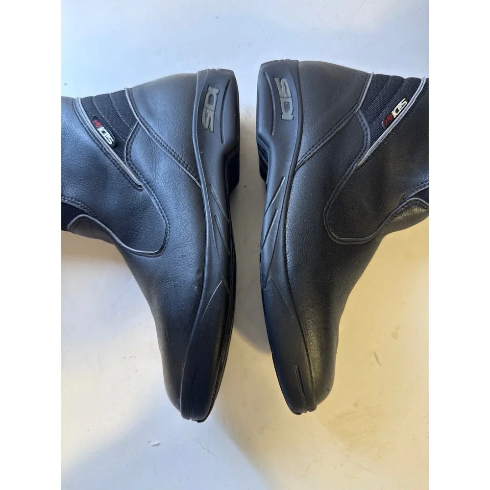 Sidi Mens Black Leather Textile Motorcycle Touring Boots Side Zip Size 8.5 EU 41 - Picture 4 of 13